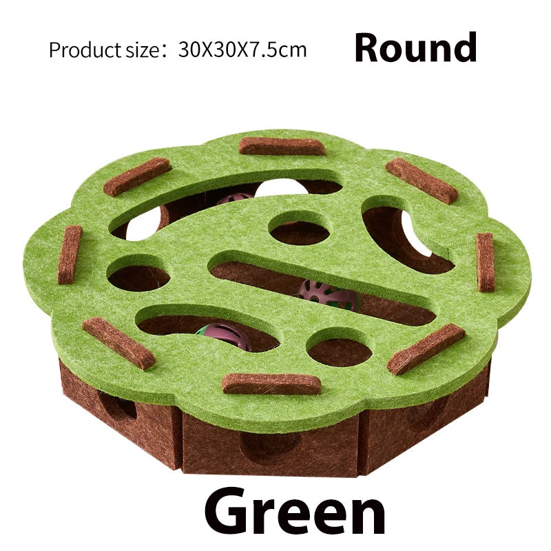 Cat Puzzle Toy Felt Puzzle Box Cat Exercise Toys With Bell Ball Indoor Sports Entertainment Hunting Interactive Cat Toys Indoor