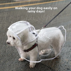 Dog Raincoat Transparent Waterproof Rainy Clothes Dog Walking Artifact Small and Medium sized Dog Raincoat Pet Raincoat