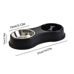 Pet Slow Feeder Bowl Stainless Steel Double Bowl Dog Food Cat Bowl Anti-Choke Feeder Dish for Puppy Kitten Durable Pet Supplies