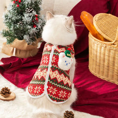 Winter Cat Cute Style 3D Bear Christmas Knitted Sweater Pet Teddy Two Leg Warm Clothes Enhance The Festive Atmosphere