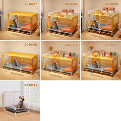 Dog Cage with Tray for Small Dogs Like Pomeranian, Teddy, Bichon, Pet Kennel for Autumn and Winter, Warm Dog Bed for Small Dogs with Separate Toilet
