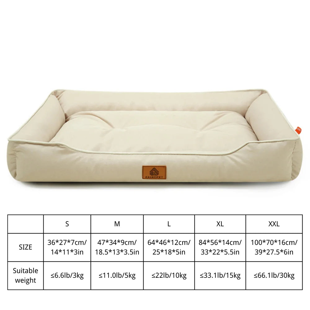 Winter Dog Bed-Dog Sofa Beds for Dogs,Foam Pet Couch Bed with Washable Removable Cover,Waterproof Lining and Non-Slip Bottom