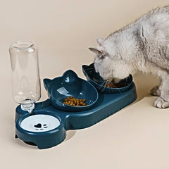 Pet water dispenser feeding anti-knock dual-purpose cat bowl water dispenser automatic drinking water feeder dog supplies A