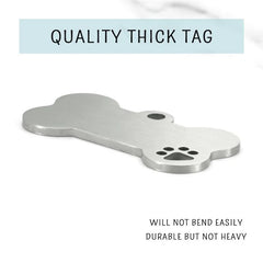 Stainless steel Personalized Engraving Anti-lost Dog ID Tag Customized Pet Name Puppy Collar Dog Cat Bone Tags Pet Supplies