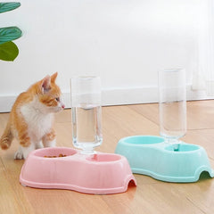 Multi-Purpose Pet Drinker Feeder Plastic Automatic Water Bowl with Two Bowls for Dog And Cat One Bowl Design for Easy Cleaning