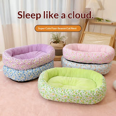All Season Pet Bed For Small/Medium Dogs Cats Couch Style Soft Mat Deep Sleep Design Winter Warmth