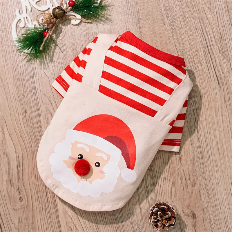 Cat Clothes Santa Claus Transformation Outfit Autumn and Winter Cat Hoodie Christmas Pet Clothing and Supplies Xmas Gift