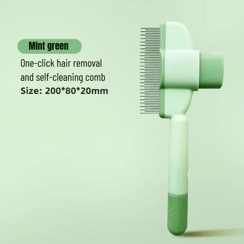 Pet One Button Self Cleaning Pet Grooming Gloves Brush Comb Hair Remover and Massage Tool for Cats and Dogs Easy Grooming