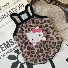 Spring/Summer 2025 New Pet Clothes Spice Girls Suspenders Large Patterns Leopard-Print Cat Ice Silk Cool Fabrics Cats Dogs Wear