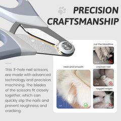 Benepaw Professional Pet Nail Clippers 3 Cutting Holes Cat Claw Trimmer Avoid Over Cutting Grooming Tool For Small Animals
