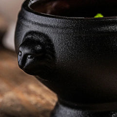 Ceramic Tableware Lion Head Dessert Bowl Fruit Salad French Molecular Cooking Kitchen Soup Restaurant Tableware