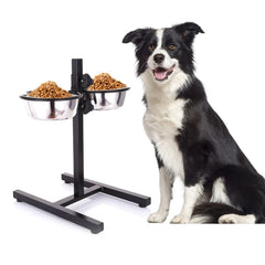 KX4B Adjustable Height Pet Dog Bowls Stainless Steel Feeding Feeder Water Bowl for Pet Dog Cats Puppy Outdoor Dish