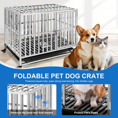 Metal Dog Cage Easy To Install Dog Crate with Locks Dog Kennel Folding for High Anxiety Medium/Small Dogs
