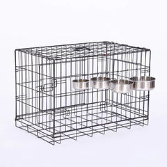 Cat Hanger Cage Cup Stainless Steel Pet Feeding Tools Stationary Dog Bowl Hanging Feeder Dish Travel Food Water Bowls