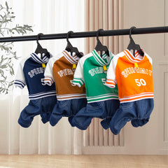 Dog Baseball Jumpsuit, A Soft And Comfortable Pet Jacket, Stylish Pet Clothing Suitable For Small And Medium Breeds
