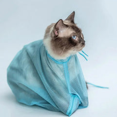 1Pc Cat Bathing Grooming Bag - Adjustable Breathable, Ideal for Nails Trimming & Medicine Taking
