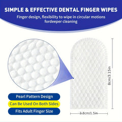 PETCLEAR 50PCS Pet Grooming Finger Wipes, Dog Cat Tear Stain Removal, Multi-Use Eye Ear Teeth Clean, Natural Convenient Wipes