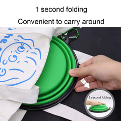 Silicone Portable Pet Folding Bowl 350/1000ML Cat Feeder with Hanging Hook Outdoor Cat Cat Food Bowl Pet Accessories