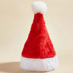 Christmas Pet Santa Hat Red Plush Soft Holiday Cap for Dogs and Cats Festive Party Costume Accessory Cute Photoshoot Decoration