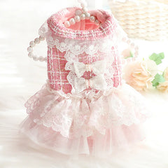 Luxury Cat Clothes Autumn Winter Skirt Lace  Pet Princess Dress Clothes for Small Dog Poodle Maltese Kitten Costumes