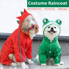 Dog pet raincoat clothes Golden Retriever French Bulldog Pug Labrador cat four-legged raincoat outdoor waterproof products