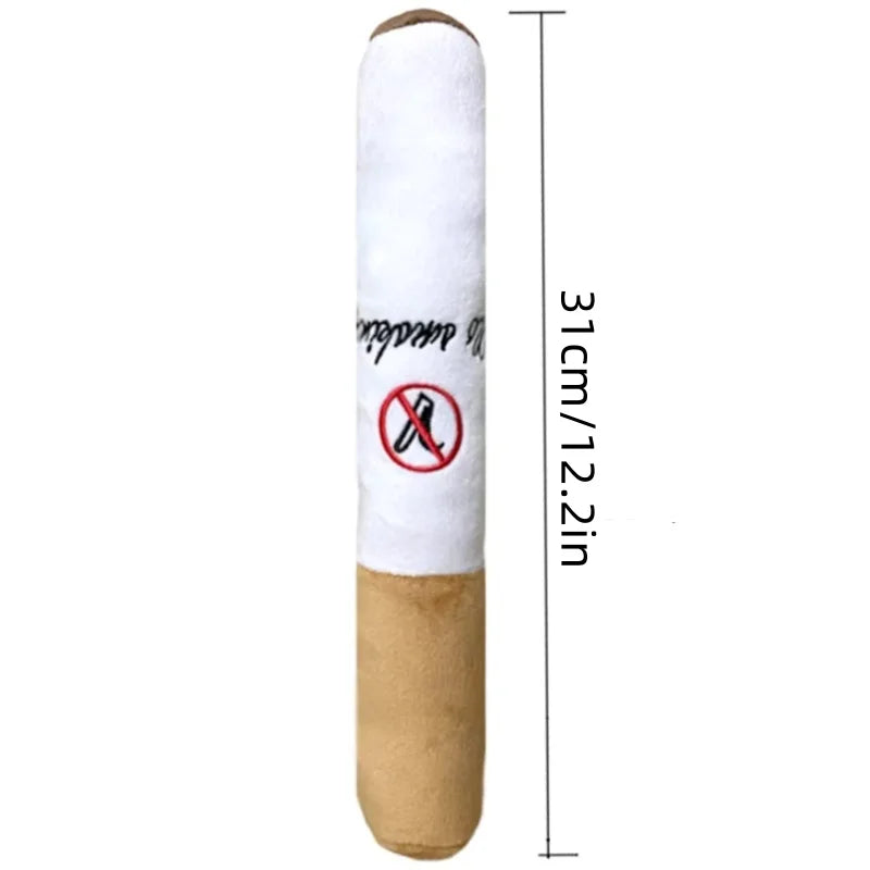 Dog Chew Toy Fake Cigarettes Plush Squeaky Interactive Bite Resistant Pet Toy for Puppies Fun Playtime Molar Game