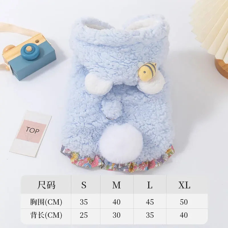 Thickened Fluffy Cotton Coat For Kittens Autumn Winter Clothes British Short Hair Doll Puppy Anti Shedding Warm Cat Jacket