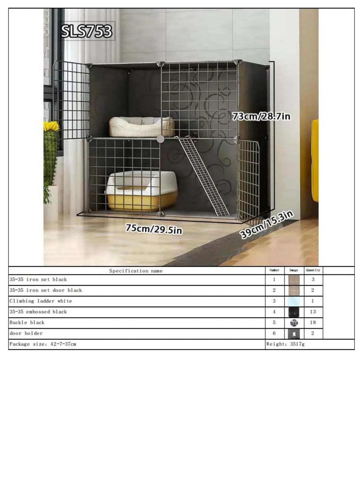 Cat Cage Household Indoor Non-With Toilet Ragdoll Blue Cat Kitten Small Large Free Space Cat Empty Cage