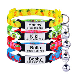 Personalized Customize  Cat Collar Name Fast Breakaway Nylon Id  Bell Pet Products Small Adjustable Unisex Kitten Supplies