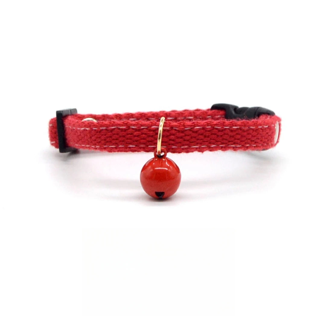 Red Small Cat Necklace Neck Collar Safety Breakaway Heart Shape Dog Tie Adjustable Strap for Puppy Kittens Collar with Bell