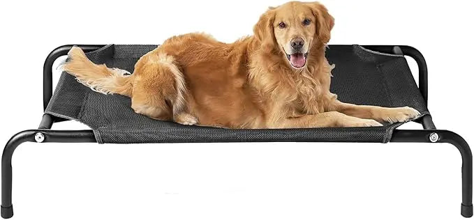 Large Dog Bunk Bed, Outdoor Elevated Dog Hammock, with Frame and Washable Waterproof Pet Platform