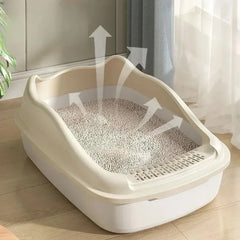 Large Semi Enclosed Cat Litter Box with Open Spill Prevention Extra Large Cat Litter Box Pet Supplies Cat Litter Box Cat Toilet
