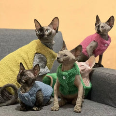 Cat clothes, warm lamb wool vest, autumn and winter teddy pomeranian pet winter clothes, cute korean clothes