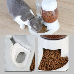 Cat Automatic Press-type 2-in-1 Feeder Water Dispenser Large-capacity Feeder Not Wet Mouth Automatic Drinking Fountain Cat Acc