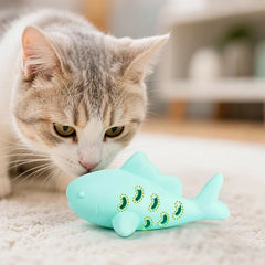 Cat InteractiveToys Food Leakage Kitten Teeth Cleaning Fish-shaped Silicone Cat Toy Bite Resistant Cat Toy Supplies