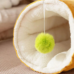 Play and sleep integrated pet cat bed, tunnel bed, thickened cat bed for autumn and winter, cat mat, cat tunnel