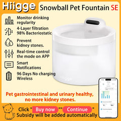Hiigge Cat Water Fountain SE 70mai Wireless Automatic Pet Drinker for Dog Cats Water Dispenser with data analysis