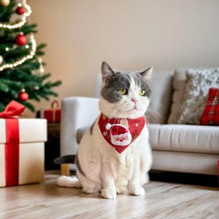 Adjustable Christmas Scarf For Dog Cat Saliva Towel Fashionable Neck Scarf Ring Triangle Bib Neckerchief Pet Supplies