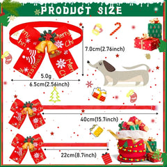 30PCS Christmas Dog Bowties For Dogs Christmas Grooming Small Dogs Pets Bowties Collar Pet Grooming Accessories For Small Dogs