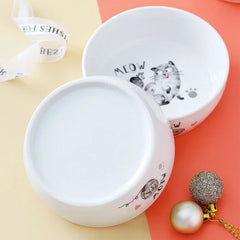 5 Inch Ceramic Bowl Korean Creative Cartoon Cats Bowl Cat Dog Pet Tableware Dog Food Cup Pet Supplies Cat Feeder Water Cup