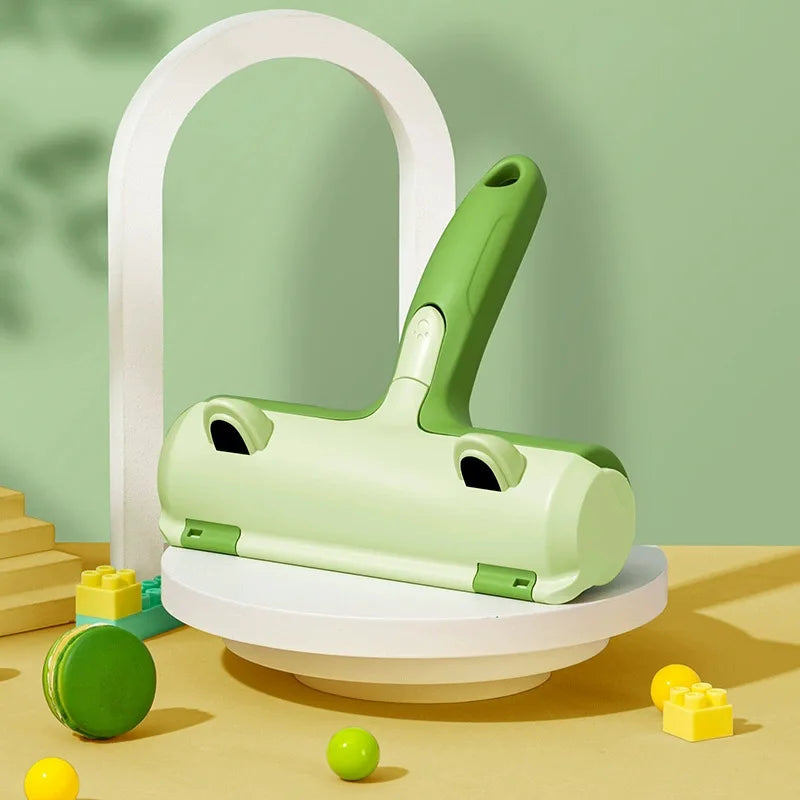 Pet Hair Remover Brush Self Cleaning Cat Dog Shedding Brush & Lint Roller for Furniture Couch Car Interior Reusable and Washable