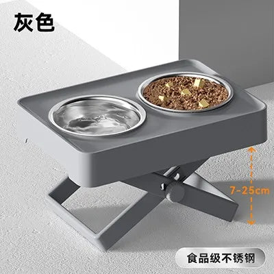 3pcs Dog bowl holder with dog bowl, large-sized stainless steel dog bowl neck protector for feeding