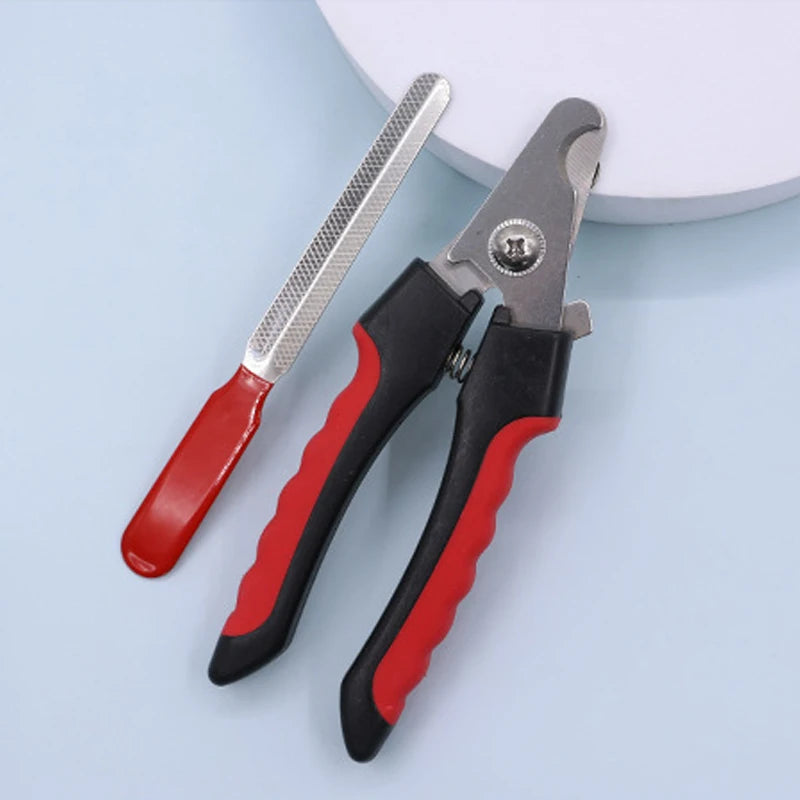 Pet straight handle stainless steel nail scissors dog and cat pet nail clipper cleaning tool pet nail clipper set