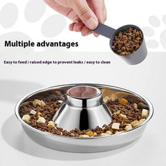 Stainless Steel Slow Feeder Bowl for Cats & Puppies - Anti-Choke Healthy Pet Dish Thickened Design Easy to Clean