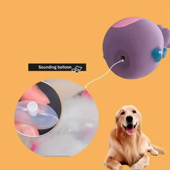 1 Piece Fat Bellied Cartoon Fun Bite Resistant Latex Sound Dog Toy Purple Elephant White Cow Brown Optional