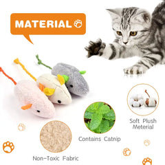 Catnip Mouse Toys,9 Pcs Catnip Toys for Cats,Mini Pet Chew Small Plush Mouse Cat Toy,Cat Teeth Cleaning,Indoor Interactive Toys