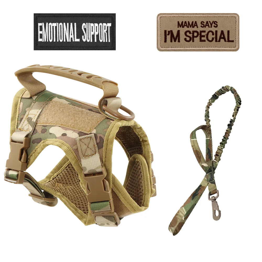Tactical Nylon Cat Harness Leash Patch Kit for Cats and Small Dogs Vest Military Dog Work Outdoor Training Accessories