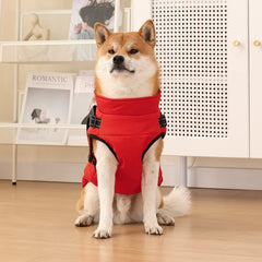 Pet Autumn and Winter Thick Velvet Warm Clothing with Reflective Shoulder Straps Windproof and Safe Dog Cotton Coat