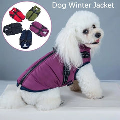 Winter Waterproof Dog Coat Warm Pet Dog Jacket with Harness Vest for Small Medium Chihuahua French Bulldog Outdoor Dog Clothes