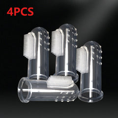 4pcs Pet Finger Toothbrush Super Soft Dog Cat Silicagel Toothbrush Bad Breath Tartar Teeth Care Tool Pet Cleaning Supplies